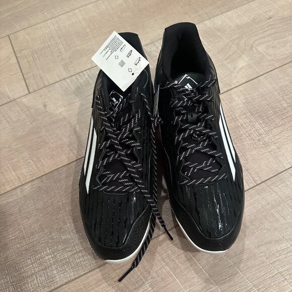 ADIDAS MENS POWERALLEY 3 SIZE 12 BASEBALL CLEATS NEW BLACK AND WHITE main image 9